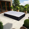 Double Sun Chaise Lounger, White Polyester, Black PE Rattan, 76"