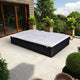 Double Sun Chaise Lounger, White Polyester, Black PE Rattan, 76"