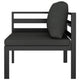 Shina 3pc Outdoor Modular Loveseat Set with Table Gray Polyester BM325658