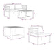 Shina 3pc Outdoor Modular Loveseat Set with Table Gray Polyester BM325658