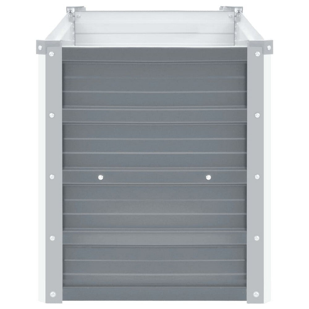 Raised Garden Flower Bed Open Bottom Design Grey Steel Frame 39’’ BM325659