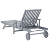 Patio Sun Chaise Lounger with Wheels Gray Solid Acacia Wood 78’’ BM325660