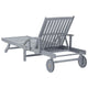 Patio Sun Chaise Lounger with Wheels Gray Solid Acacia Wood 78’’ BM325660
