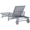 Patio Sun Chaise Lounger with Wheels Gray Solid Acacia Wood 78’’ BM325660