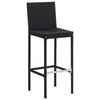 Nyra Outdoor Barstool Chair Set of 2, Cream Cushions Black Poly Rattan