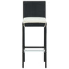 Nyra Outdoor Barstool Chair Set of 2, Cream Cushions Black Poly Rattan