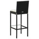 Nyra Outdoor Barstool Chair Set of 2, Cream Cushions Black Poly Rattan