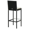Nyra Outdoor Barstool Chair Set of 2, Cream Cushions Black Poly Rattan