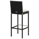 Nyra Outdoor Barstool Chair Set of 2, Cream Cushions Black Poly Rattan