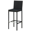 Nyra Outdoor Barstool Chair Set of 2, Cream Cushions Black Poly Rattan