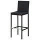 Nyra Outdoor Barstool Chair Set of 2, Cream Cushions Black Poly Rattan