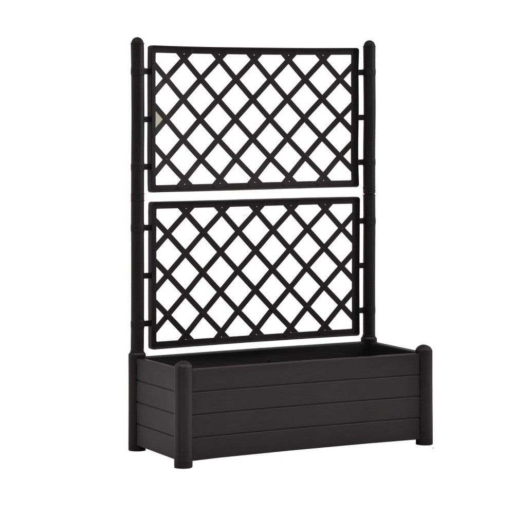 Simi Garden Flower Planter with Trellis Anthracite Gray 17x40x56 BM325664