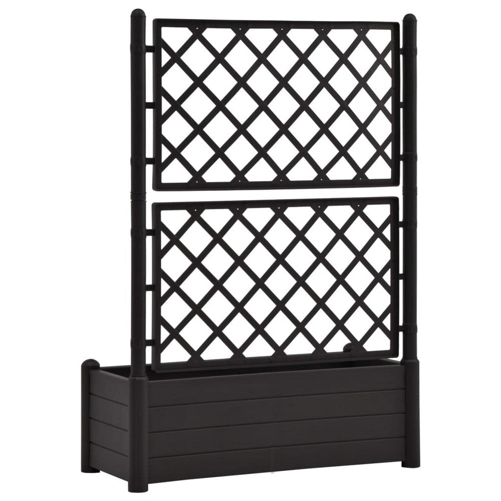 Simi Garden Flower Planter with Trellis Anthracite Gray 17x40x56 BM325664