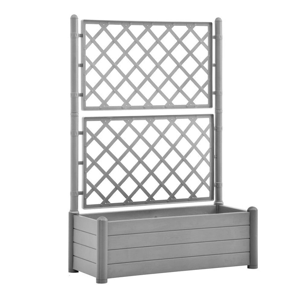 Simi Garden Flower Planter with Trellis 17x40x56 Classic Stone Gray BM325665