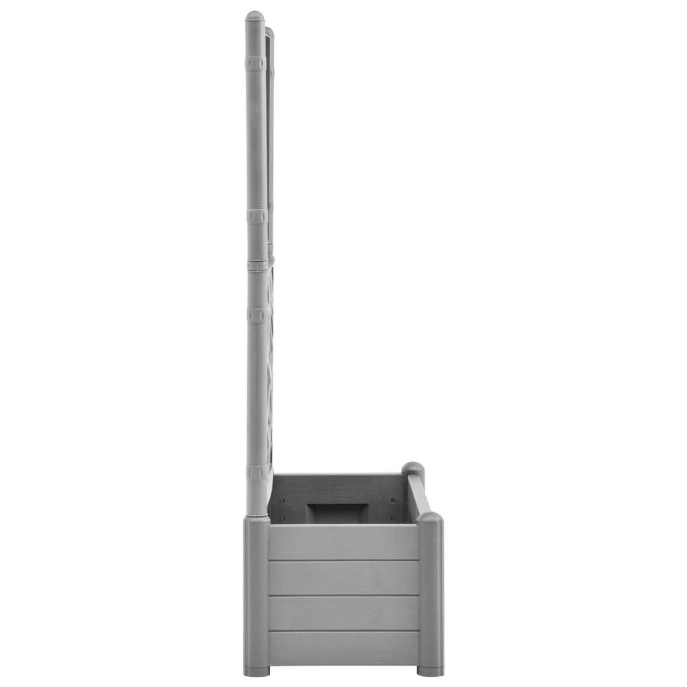 Simi Garden Flower Planter with Trellis 17x40x56 Classic Stone Gray BM325665