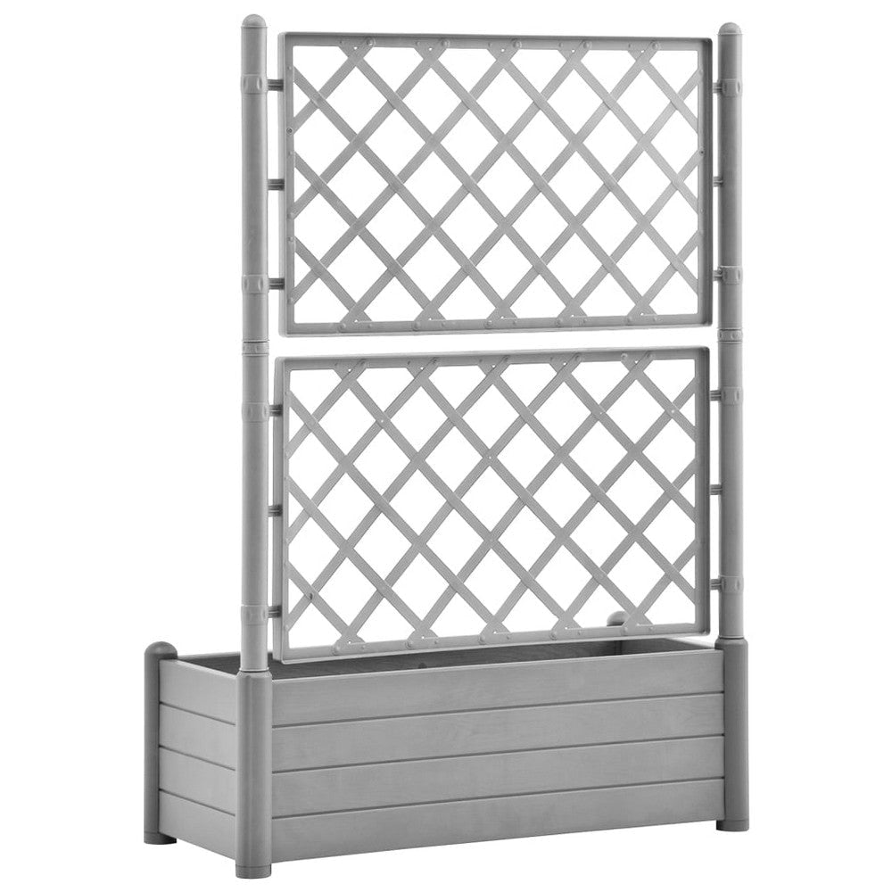 Simi Garden Flower Planter with Trellis 17x40x56 Classic Stone Gray BM325665