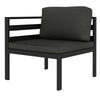 Shina 2pc Modular Outdoor Sofa Set Black Aluminum Polyester Fabric BM325666