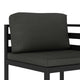 Shina 2pc Modular Outdoor Sofa Set Black Aluminum Polyester Fabric BM325666