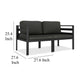 Shina 2pc Modular Outdoor Sofa Set Black Aluminum Polyester Fabric BM325666