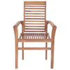 Lima Outdoor Dining Side Chair Set of 4 Brown Teak Wood Black Fabric
