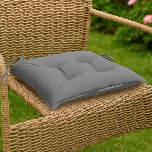 Kia Outdoor Cushion for ChairSet of 4, Square, Dark Gray Oxford Fabric