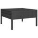 3pc Outdoor Lounge Set Coffee Table and Loveseat Black Poly Rattan BM325673