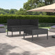 3pc Outdoor Lounge Set, Coffee Table and Loveseat Black Poly Rattan