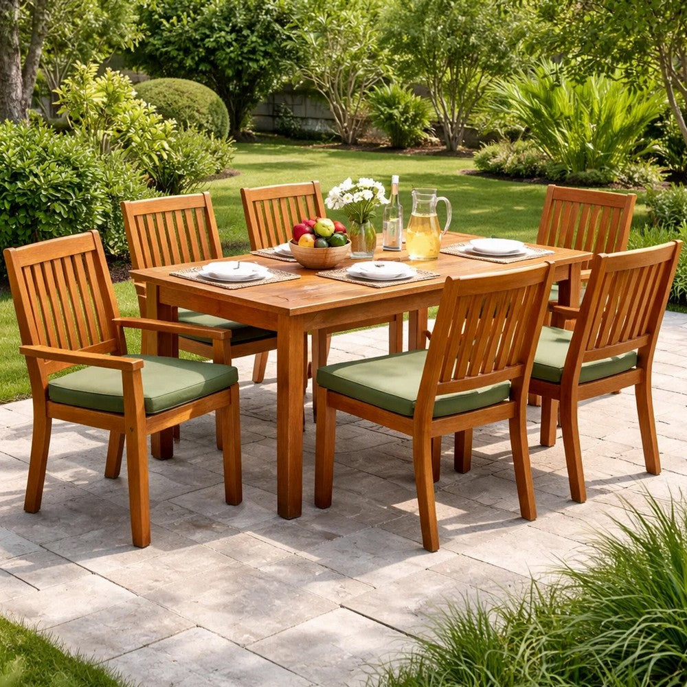 Outdoor Coffee Table, Slatted Brown Wood Top, Rustic Rectangular 28"