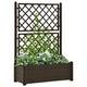 Garden Planter Flower Box with Trellis Mocha Brown Plastic Drainer BM325675