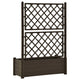 Garden Planter Flower Box with Trellis Mocha Brown Plastic Drainer BM325675