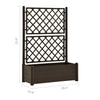 Garden Planter Flower Box with Trellis Mocha Brown Plastic Drainer BM325675