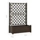 Garden Planter Flower Box with Trellis Mocha Brown Plastic Drainer BM325675