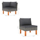 Casey Modular Outdoor Sofa Gray Rattan Fabric Brown Wood Legs 25’’ BM325676