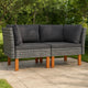 Casey 2pc Modular Outdoor Corner Loveseat Gray Rattan, Fabric Cushions