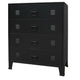 Storage Tall Dresser Chest 4 Spacious Drawers Black Metal Frame BM325678