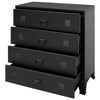 Storage Tall Dresser Chest 4 Spacious Drawers Black Metal Frame BM325678