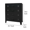 Storage Tall Dresser Chest 4 Spacious Drawers Black Metal Frame BM325678