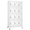 Rim Locker Cabinet with 12 Storage Compartments, Slate Gray Steel