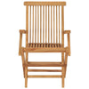Folding Outdoor Chair Set of 2 Brown Solid Teak Wood Slatted Back BM325682
