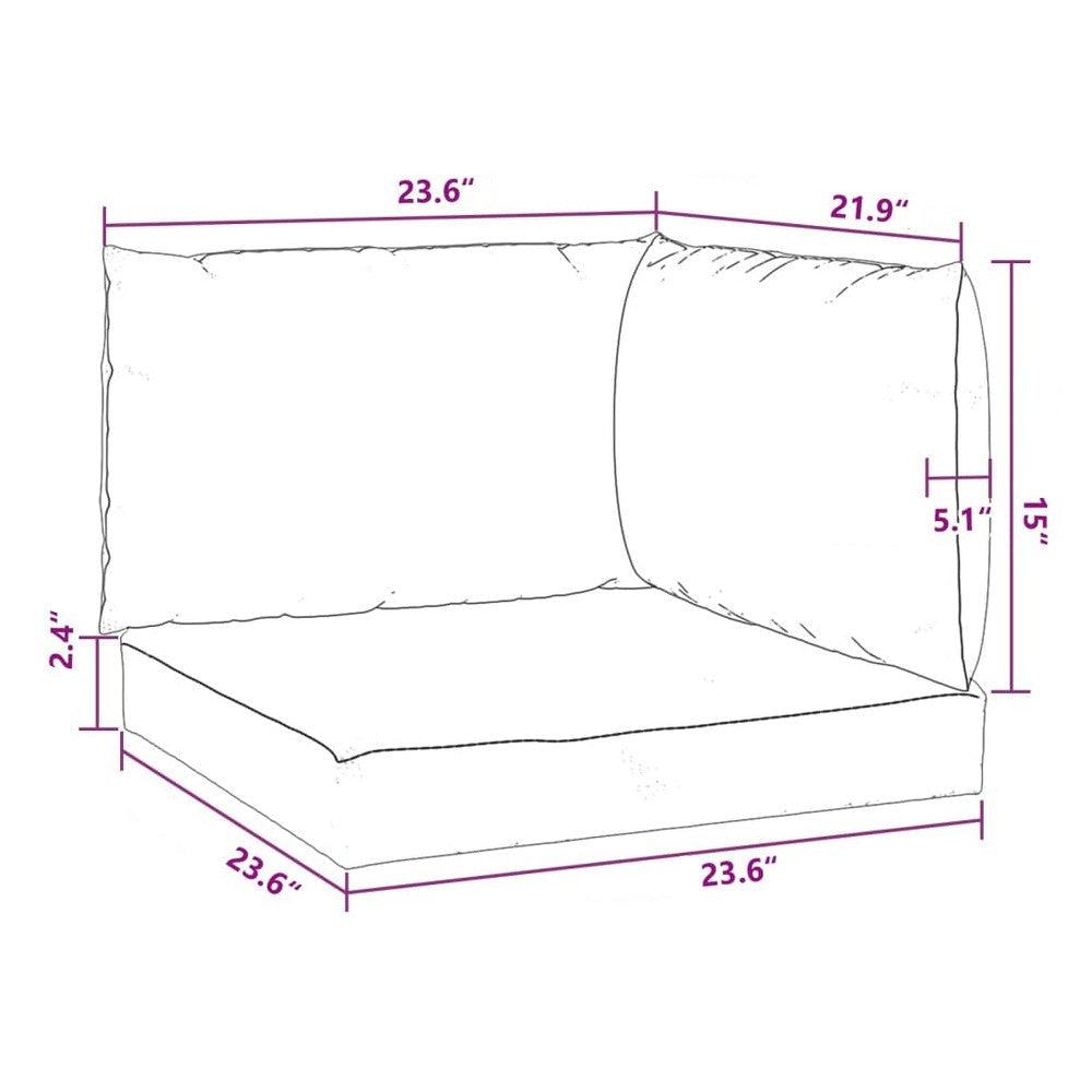 3pc Outdoor Cushions for Sofa Water Resistant Green Oxford Fabric BM325683