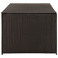 Outdoor Storage Box Brown Rattan 71’’ Powder Coated Steel Frame BM325684