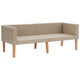 Outdoor Sofa Beige Rattan Gray Fabric Cushions Brown Wood 65’’ BM325691