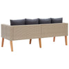 Outdoor Sofa Beige Rattan Gray Fabric Cushions Brown Wood 65’’ BM325691