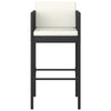 Outdoor Barstool Chair Set of 4 White Fabric Cushions Black Rattan BM325693