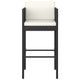 Outdoor Barstool Chair Set of 4 White Fabric Cushions Black Rattan BM325693