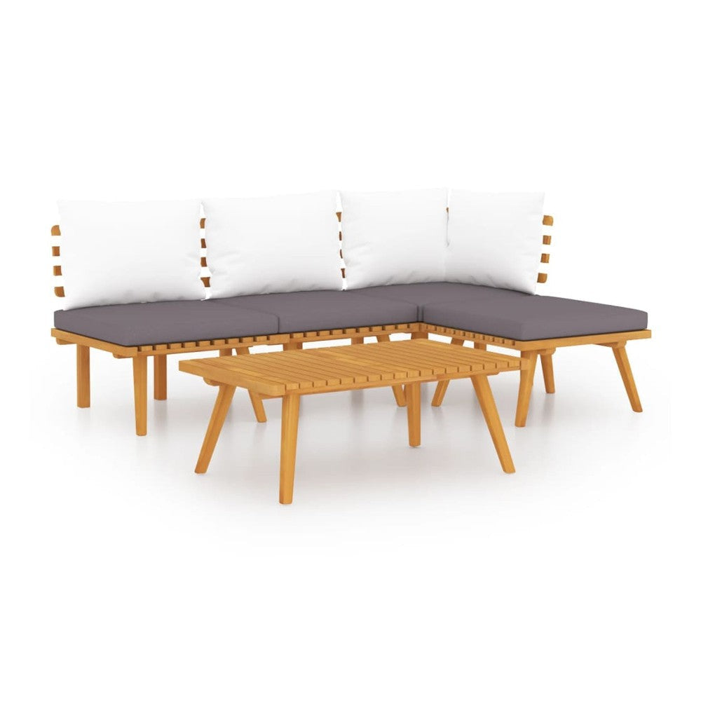 Roma 5pc Outdoor Modular Sofa Set Coffee Table Brown Acacia Wood BM325695
