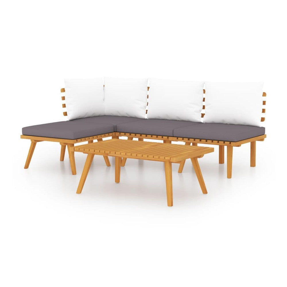 Roma 5pc Outdoor Modular Sofa Set Coffee Table Brown Acacia Wood BM325695