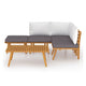 Roma 5pc Outdoor Modular Sofa Set Coffee Table Brown Acacia Wood BM325695