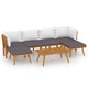 Roma 7pc Outdoor Modular Sofa Set Table White Cushions Acacia Wood BM325697