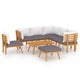 Roma 8pc Outdoor Modular Sofa Set Table White Cushions Acacia Wood BM325698